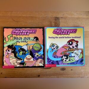 (2) Y2K Powerpuff Girls Scholastic Books Picture Comic Cartoon Network vintage